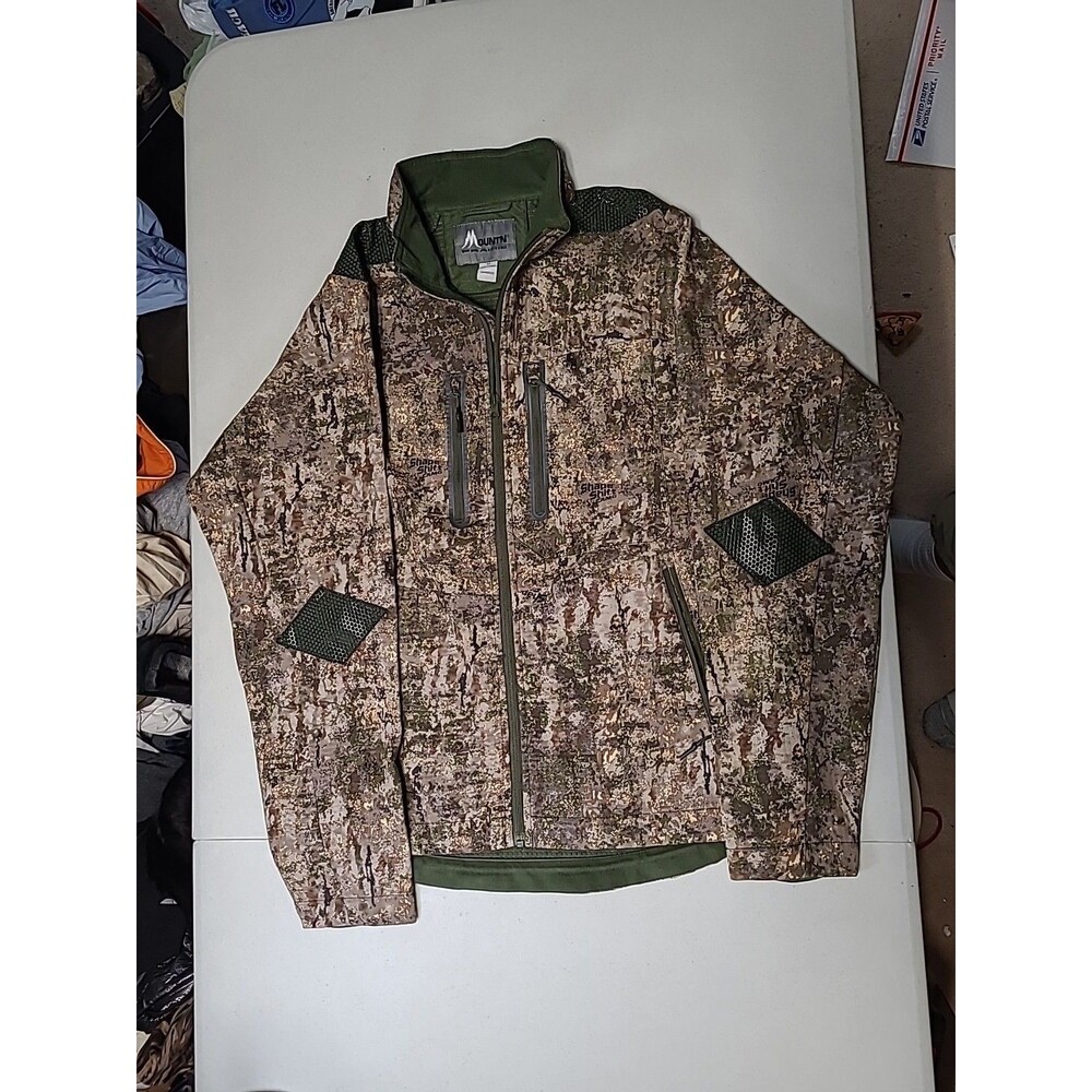 Mount'n Prairie Jacket Men M Green Shape Shift Camo Canvas Hunting Pockets (BB19